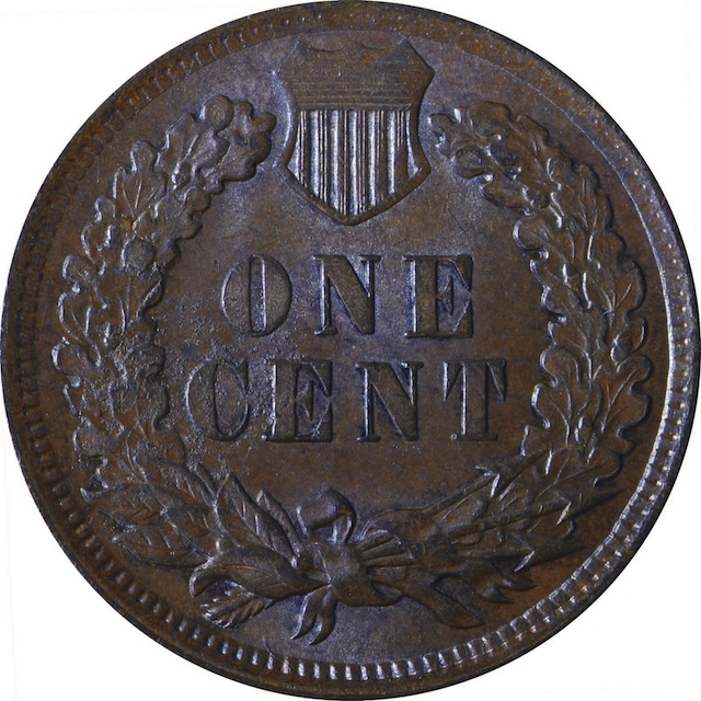 1901 Indian Head penny reverse showing rusted die error with pitting and granular texture near the left wreath and CENT lettering